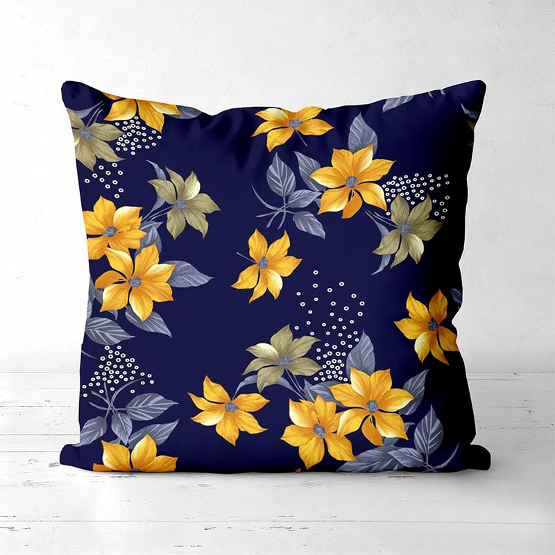 Floral Printed Blue Pillows Decorative for Home Polyester Pillowcase, Sofa Decorative Cushion Cov Headboard Pillow