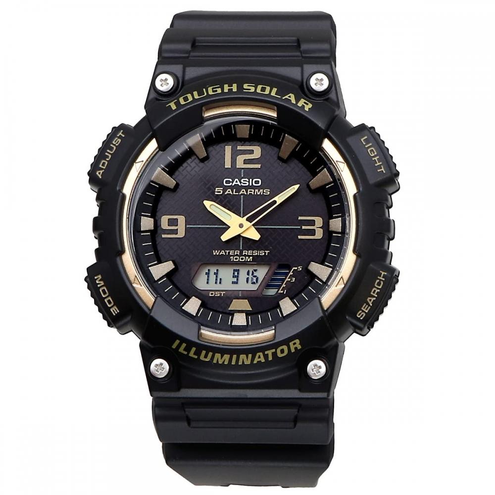 Casio CASIO Tough Solar Ana-Digi Quartz Watch AQ-S810 Series Men's Overseas Model (Black X Gold AQ-S810W-1A3V)