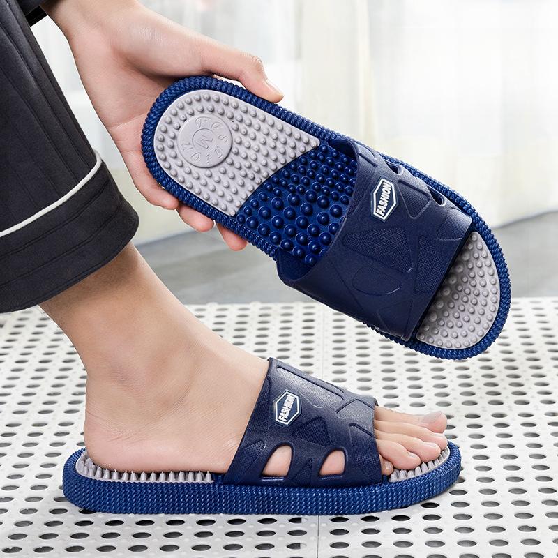Foot Acupressure Massage Slippers for Men In Summer, Indoor Home Use, Non Slip Bathroom, Silent Cool Slippers