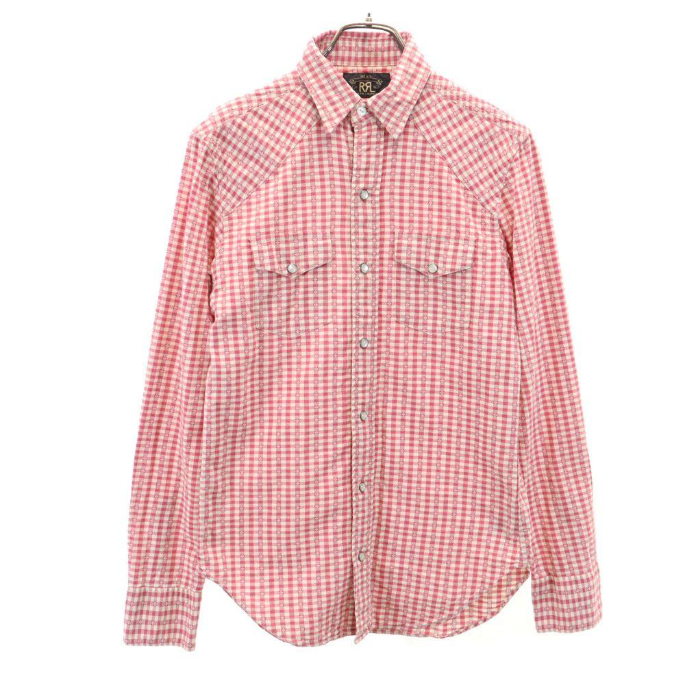 

RRL Check Pattern Long sleeve Western shirt XS Red series Men s Used