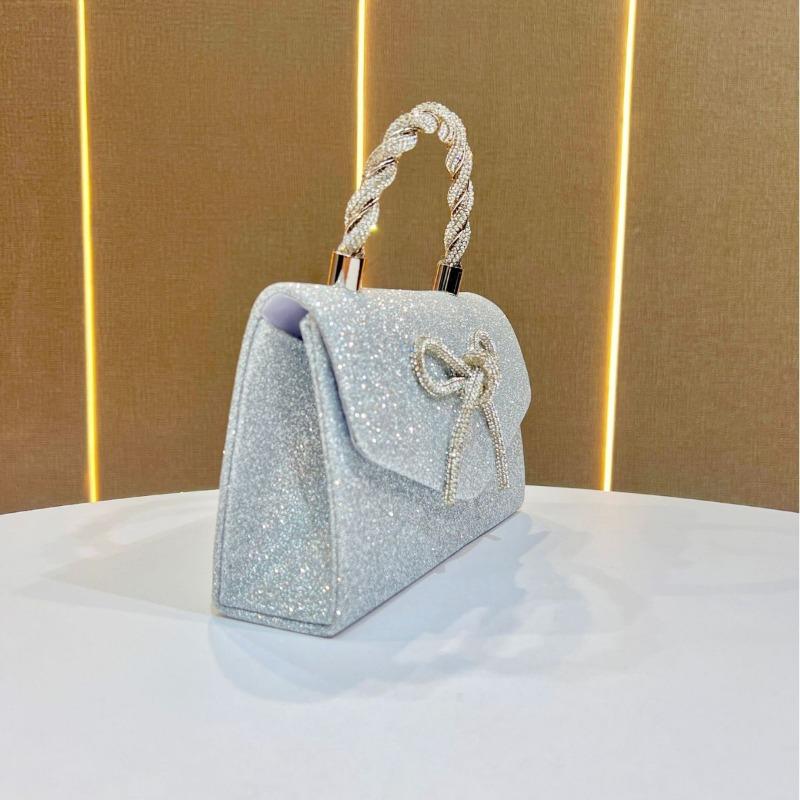 Kleid Vielseitige Clutch-Tasche, Modische Schleifen-Abendtasche, Pailletten-Kettenbeutel