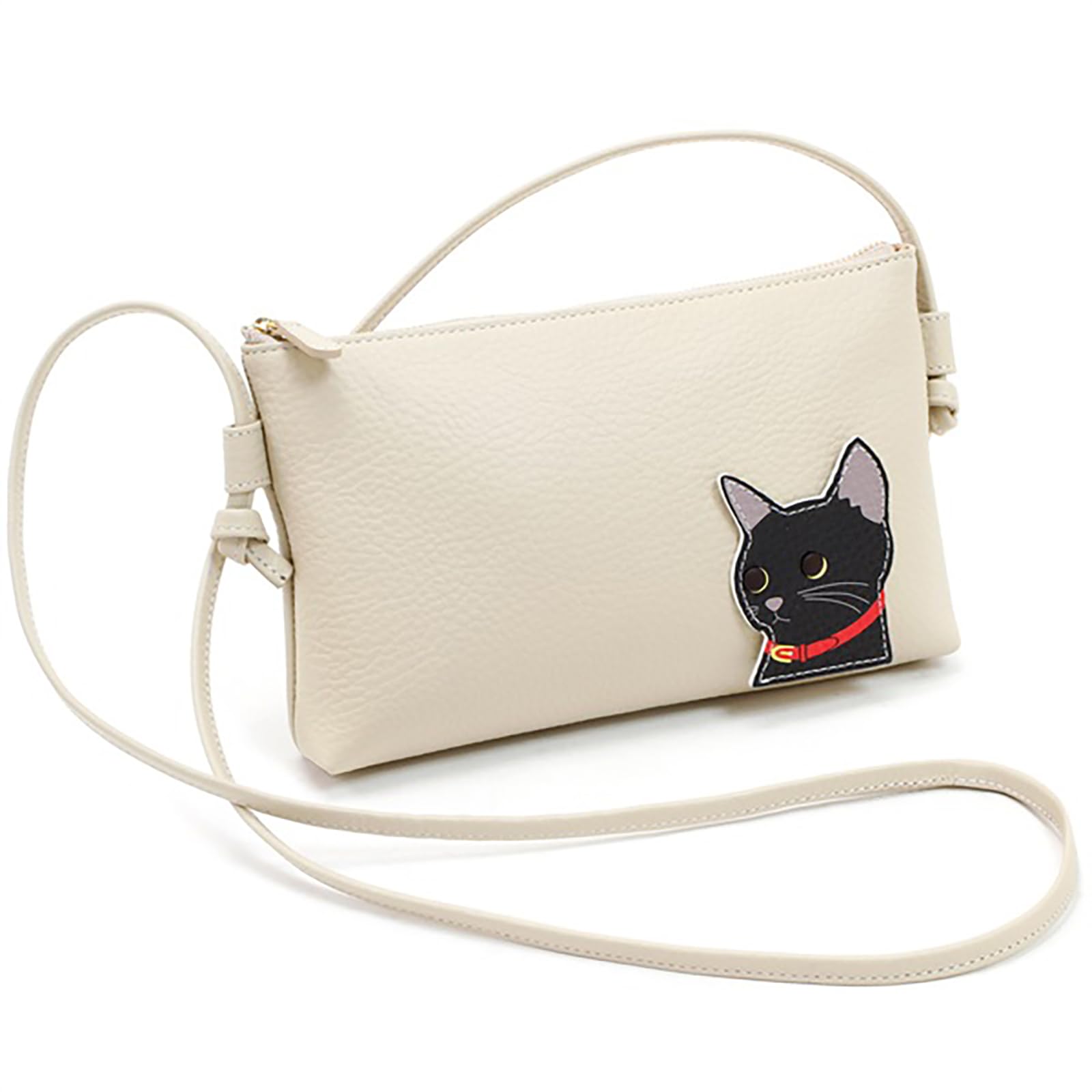Kitamura Cat Shoulder Bag P-0683 Women s Beige (Black Cat) 50503
