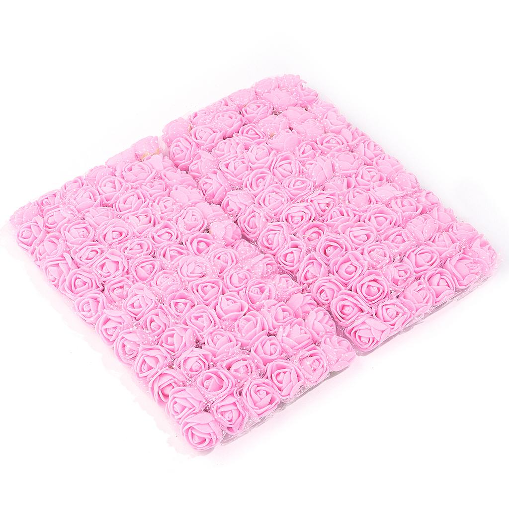 144-288pcs 1.7cm Mini Rose Artificial Flowers Lace PE Rose Foam Flower Heads Bouquet For Wedding Home Decora Scrapbooking DIY