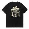 Cat Sabbath Funny Cat TShirt Rock Music Streetwear Clothes Humor Kitty Band Y2k Saying Tee Rap Hip Hop Short Sleeve Blouses