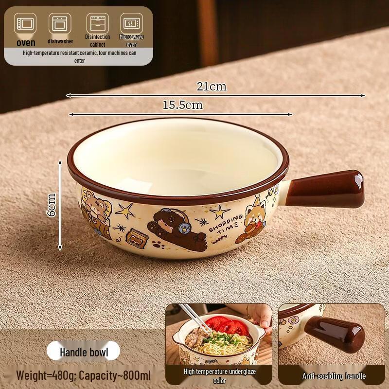 HANDUNYOU Cartoon Bear Divided Breakfast Plate
