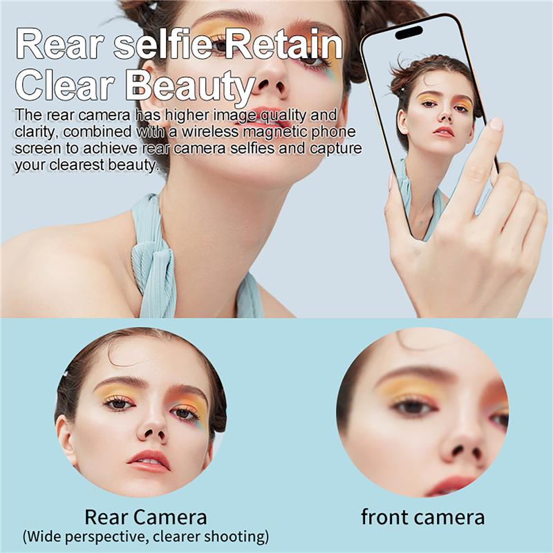 Upgraded X40L Magnetic Phone Vlog Selfie Monitor Screen for Phone Rear Camera for Selfie Rear Camera Compatible for Smartphone