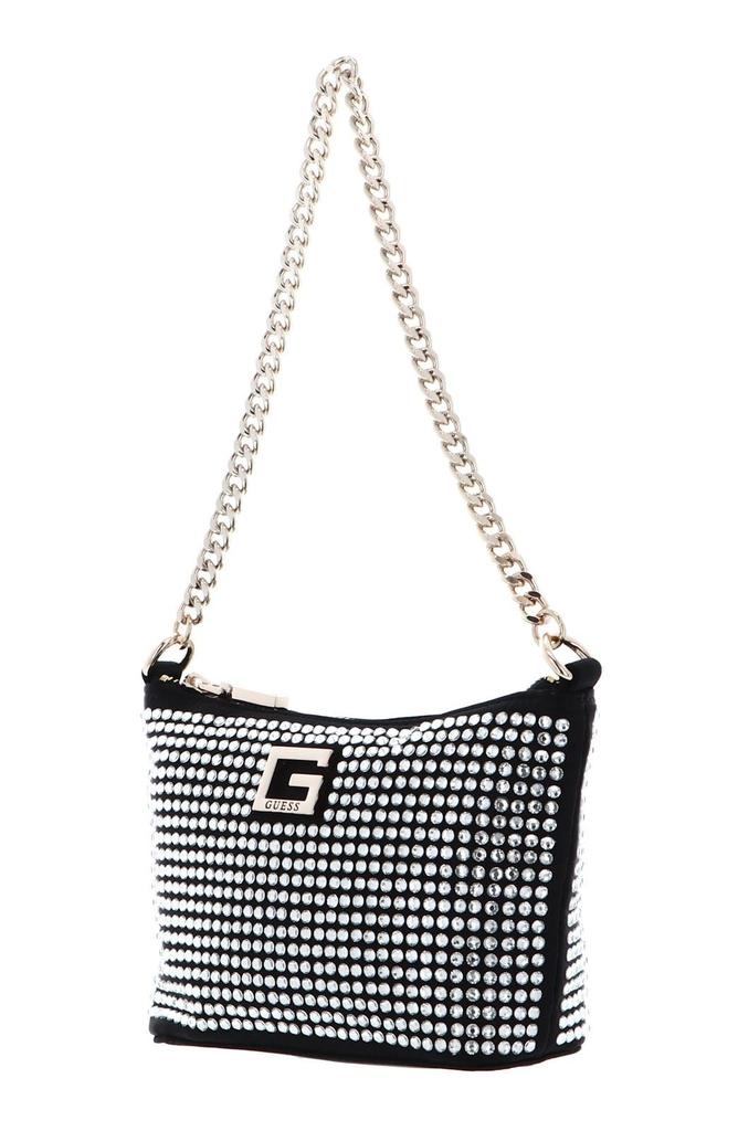 Guess Gilded Glamour Mini Shoulder Black Women's Bag, ZP, Black,