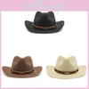 Westlicher Cowboy-Strohhut Sonnenschutz Breiter Rand Geschenk für Männer und Frauen
