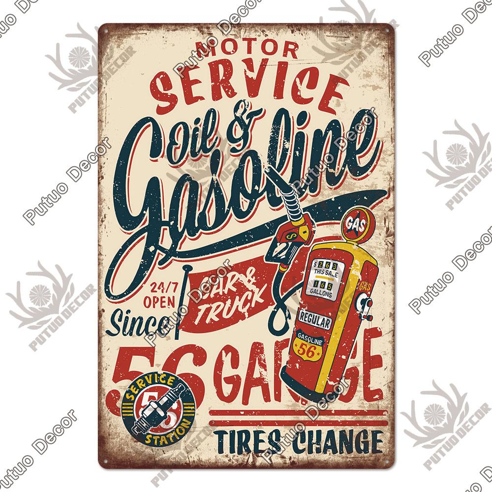 Decor Tire Shop Vintage Tin Sign Plaque Metal Iron Plate Wall Adornment for Garage Gas Station Car Sale Repair Poster