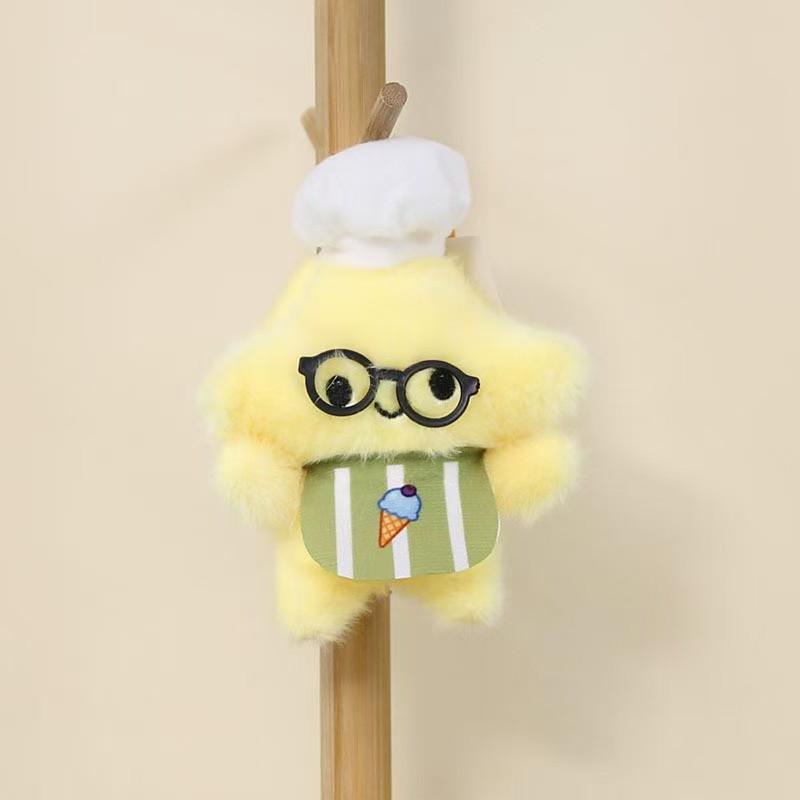 Plush Star Shape Keychain With Embroidered Details For Girls And Backpack Decor
