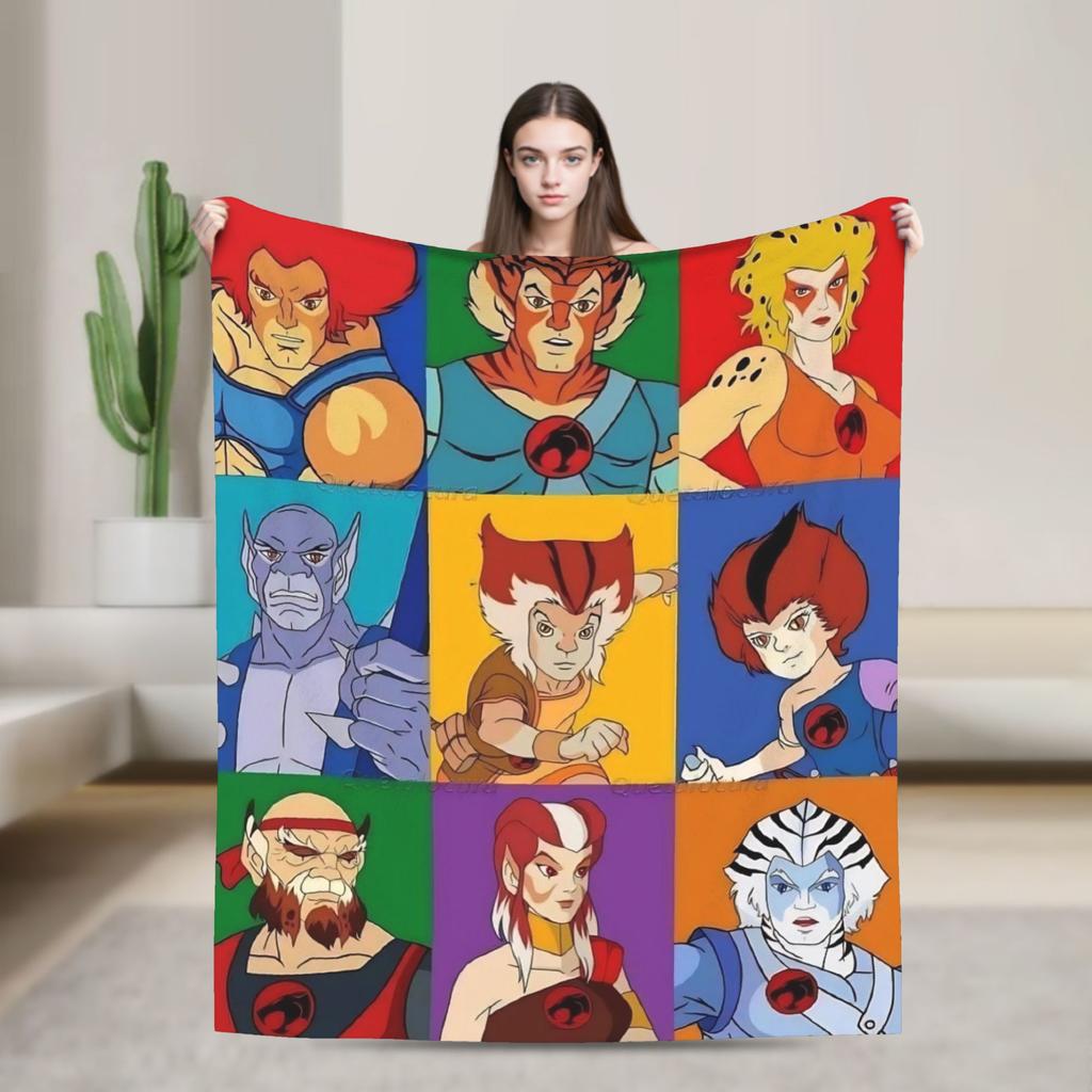 Thundercats Heroische Abenteuerdecke Picknick Flanelldecke für Heimdekoration Superweiche Individuelle DIY-Qualität Tagesdecke Geschenk