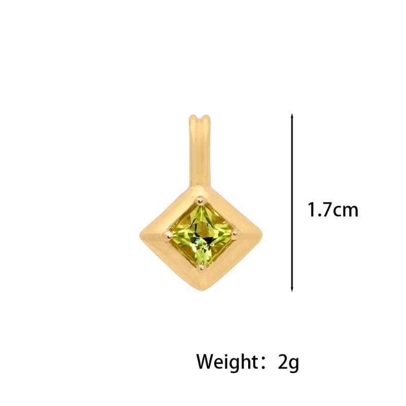 Women's Colorful Zircon Pendant Necklace Minimalist Geometric Design Bead Chain Suitable for Office Casual Wear Gifts