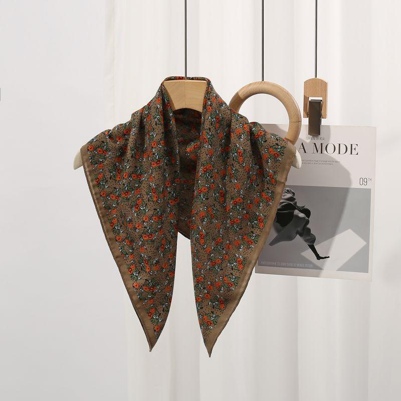 

Декоративный простой шелковый шарф с текстурой, женский новый стиль, весна-осень-лето, модный универсальный платок для работы 70*70cm