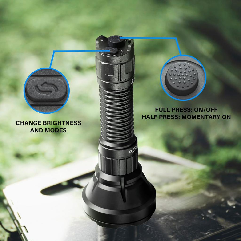 sofirn SF26 LED Handheld High 2000 5 Modes of IPX8 Ideal for Disaster Power and Also for Hiking and Camping Flashlight, Powerful, Military-Grade,