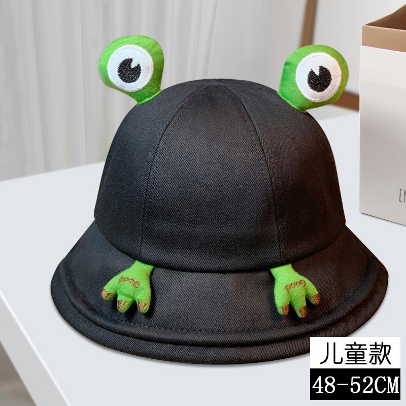 

Cute sweet frog eye bucket hat female parent-child outdoor travel sunscreen sun hat show face small sunshade basin hat Average size