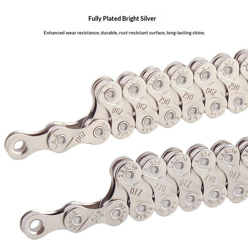ENLEE Mountain Bike Road Bike Chain 8 9 10 11 12 Speed Plated Chain, Rust Proof with Magic Buckle