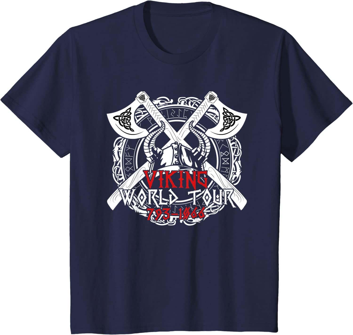 Vi king World Tour with Backprint Nordic Vi king Mythology Men TShirt Short Sleeve Casual 100 Cotton ONeck Summer Shirt S
