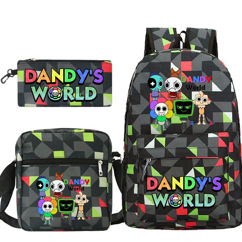 Dandy's world hot-selling children's backpack set, primary and secondary school bag, shoulder bag, casual pencil bag.