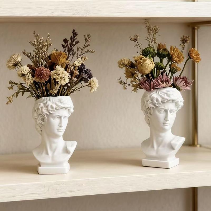 David Art Statue Flowerpot for Inserting Dried Flowers and Simulating Flowers Home Living Room Bedroom Decoration Gift