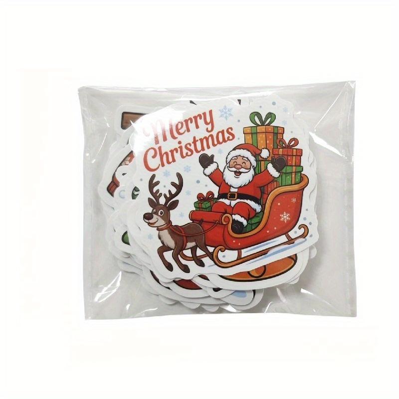 50 Original Christmas Themed Stickers Made Of Vinyl Waterproof Material For Holiday Gift Decoration