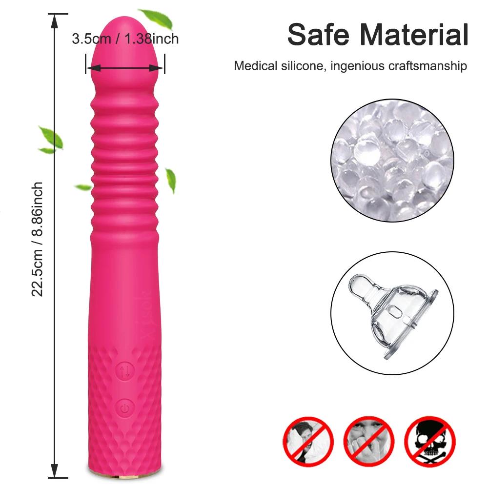 Automatic Telescopic Thrusting Realistic Dildo Vibrator for Women G Spot Clitoral Stimulation Sex Toys for Women Sex Machine