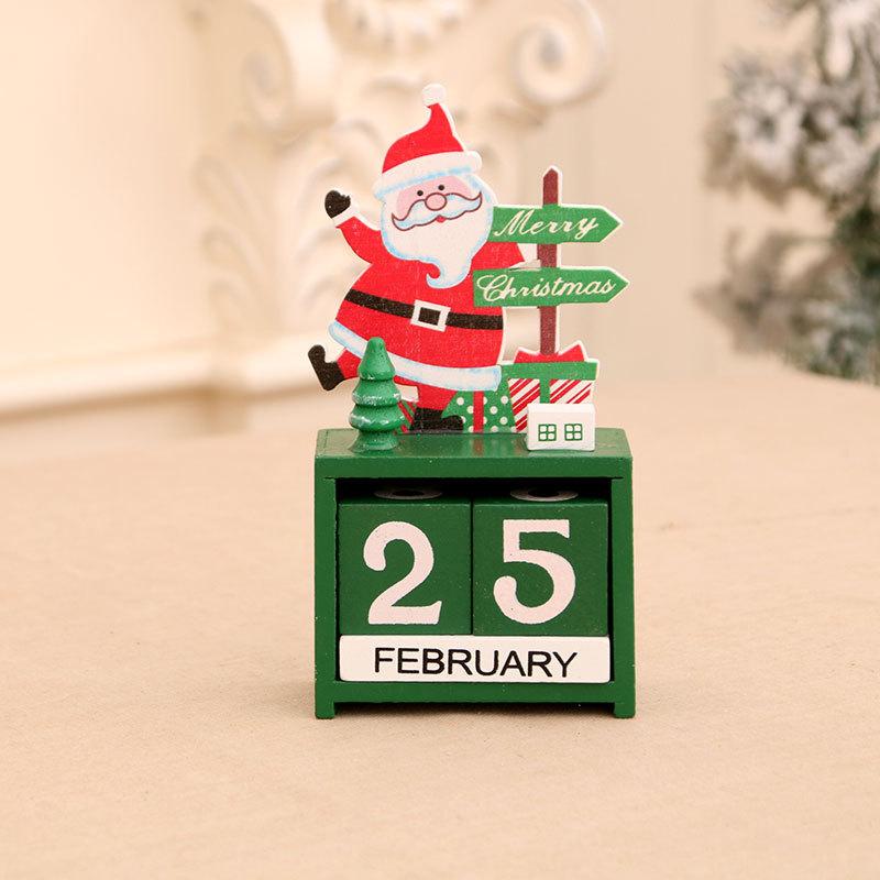 Christmas Wooden Calendar Ornament Box Christmas Gift Window Tabletop Ornament