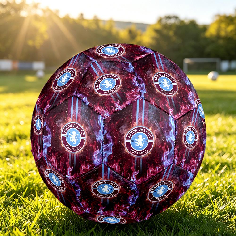 Aston Villa FootballPrinted Size 5 Soccer Ball, Anti Slip Adult Match Football Souvenir for Football Fans