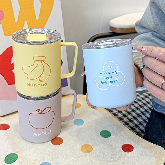 2025 Edelstahlbecher mit Deckel – Stilvolle Unisex Kaffee-/Teetasse für Zuhause oder Büro