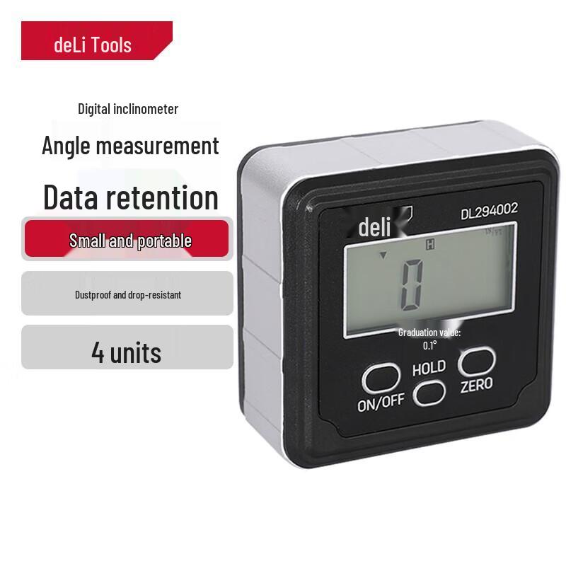 Deli High Precision Digital Inclinometer CN plug (adapter included)