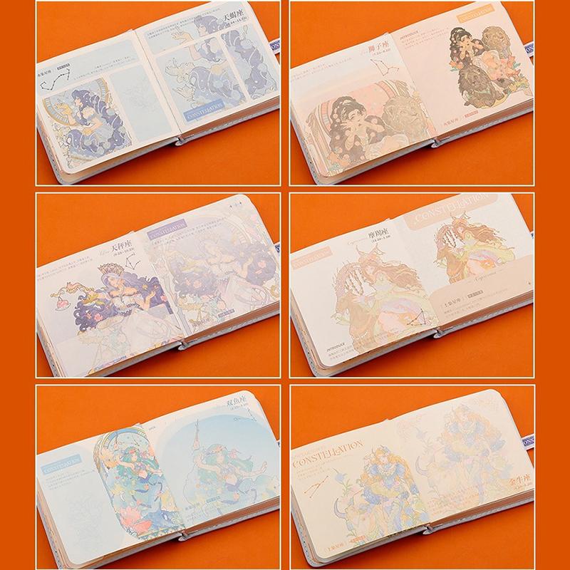 Pen Notatbok Fargeside Illustrasjon Mykt Skinn Magnetisk Spenne Studentdagbok Innbundet Notisblokk