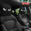 2PCS Funny Slanted-Eye Cartoon Car Headrest Cover - Halloween Christmas Holiday Auto Interior Decor