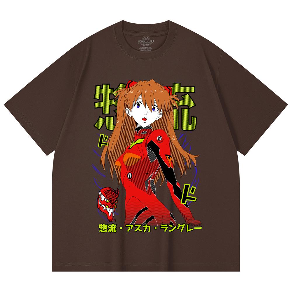 230 Gsm 100% Cotton Evangelion V10 Asuka Print Unisex Heavy Cotton T Shirt