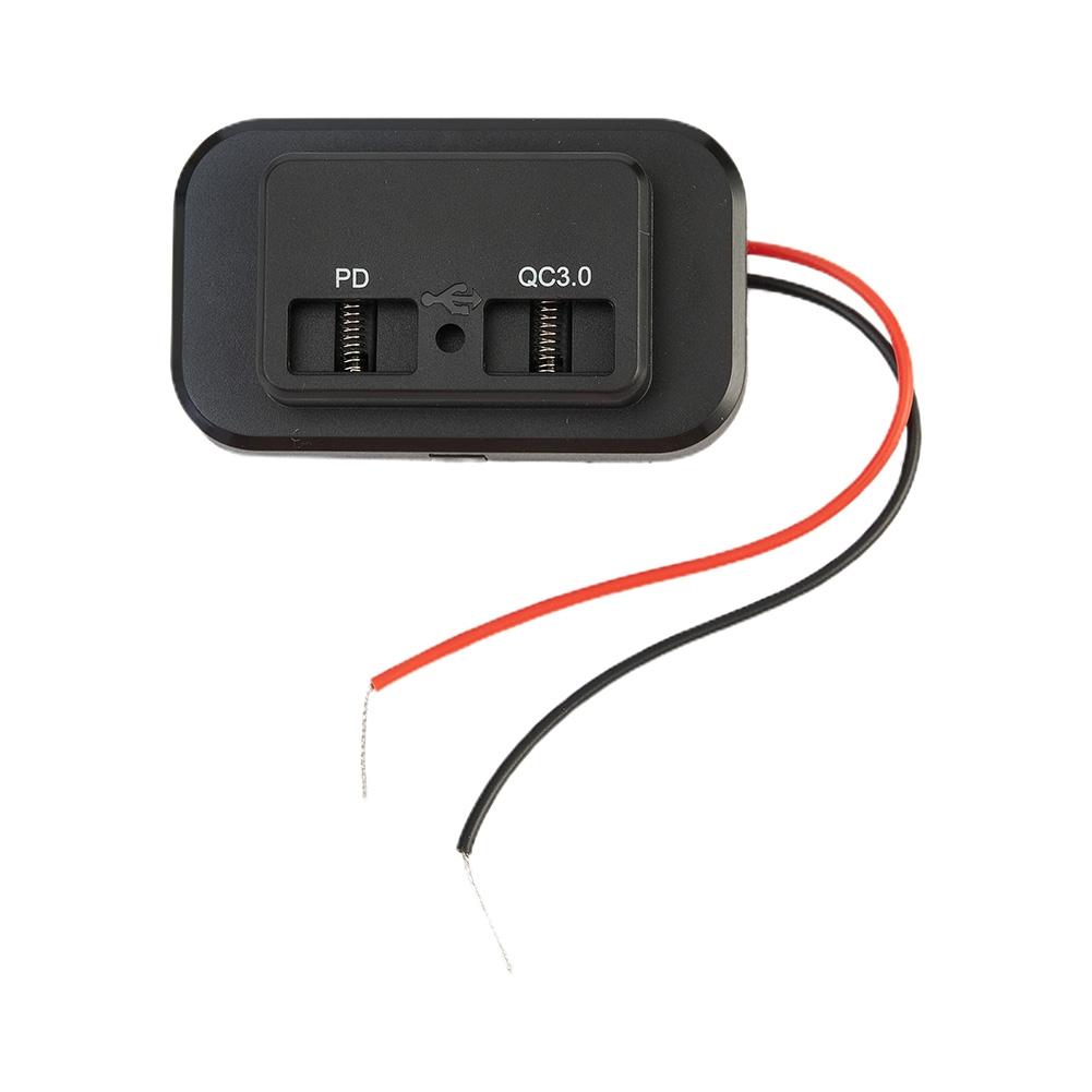 QC 3.0+PD 12V-24V LED Dual USB Car Fast Charger Socket Power Outlet Touch Switch