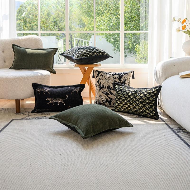 Nordic Style Jacquard Embroidered Pillowcover Hotel Home Sofa Cushion Cover Living Room Bedroom Bedside Pillow Covers Zipper Is Easy To Disassemble