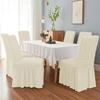 Seersucker Chair Cover for Dining Room Banquet Chair Slipcover Stretch Chair Cover with Skirt Elastic Wedding Chair Decor