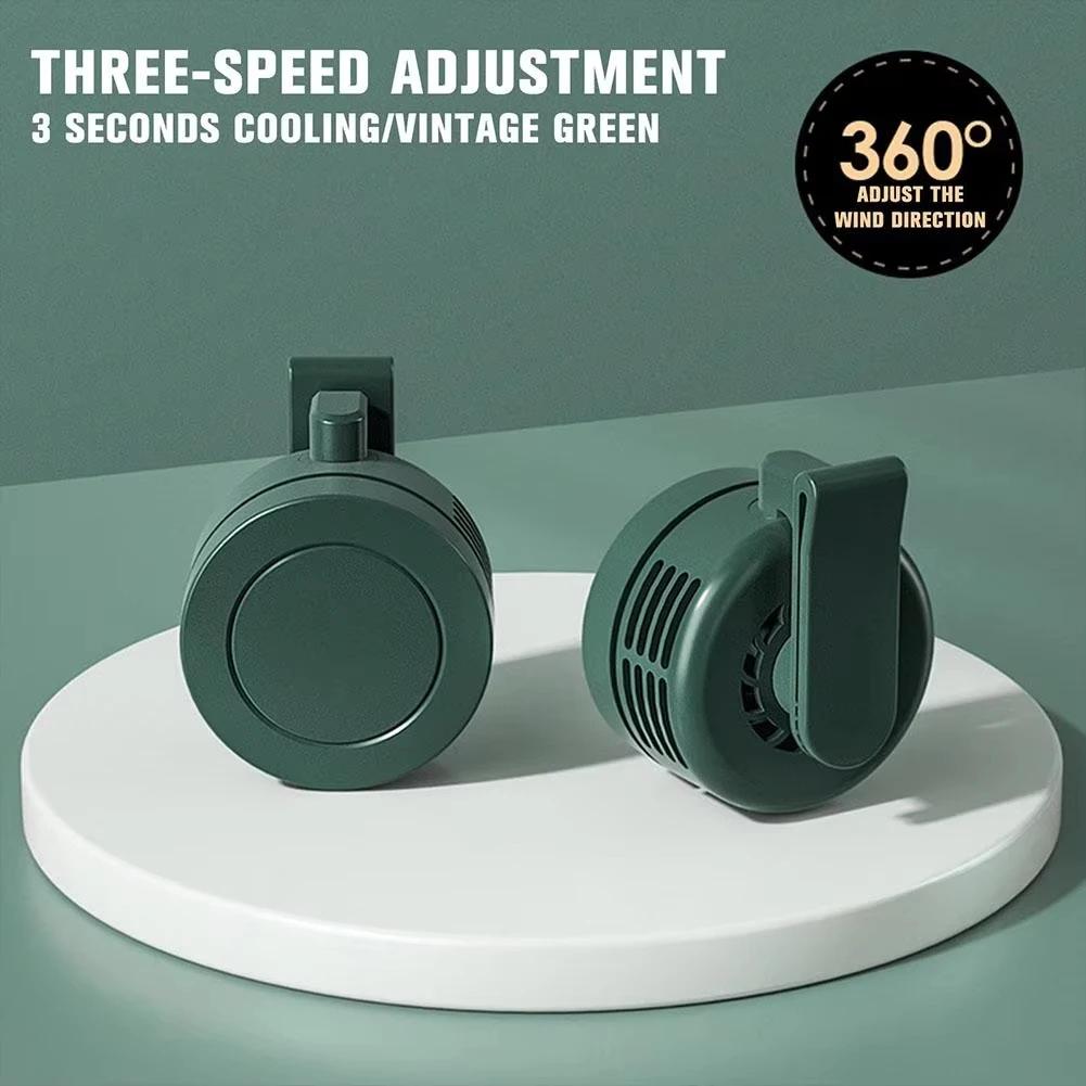 Mini Clip Fan Hanging Waist Neck Fan Girl Electric Air Cooling Fan USB Leafless Fan For Outdoor Camping Fishing Car Accessorie