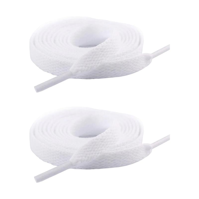 1 Pair Flat Sneaker Shoelaces 8mm Wide Polyester Replacement Multicolored Laces for Trainers and Casual Shoes Strings