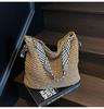 Spring Fashion Ribbon Armpit Woven Bag Women's 2025 New Texture Hollow Design Shoulder Tote Bag
