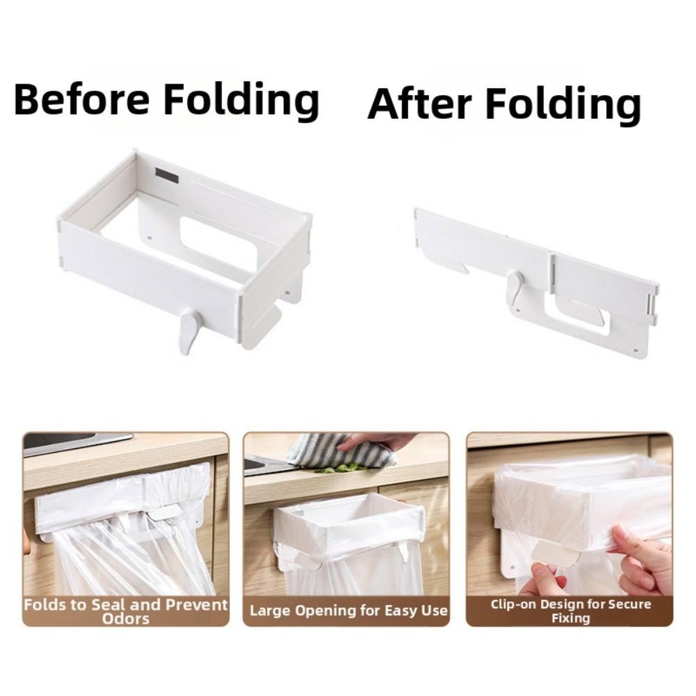 Hanging Trash Can Trash Bag Holder Indoor And Outdoor Use No-drill Installation Collapsible Design Fits Grocery Bags