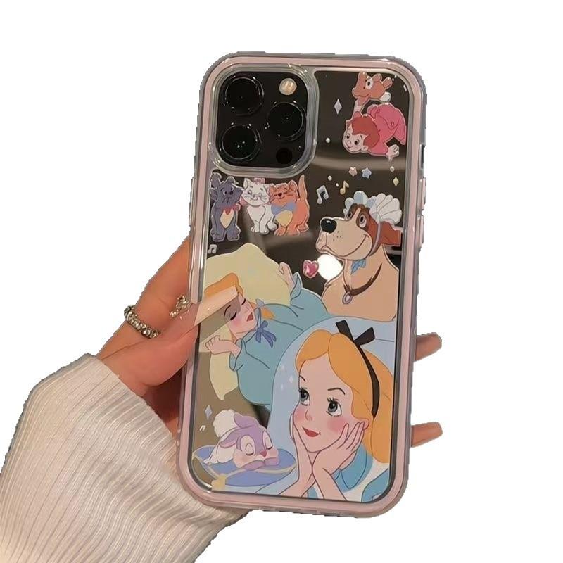 Cinderella Sleeping Beauty Colorful Mirror Suitable for Apple 16/15iphone13XR/MAX Huawei Mobile Phone Case
