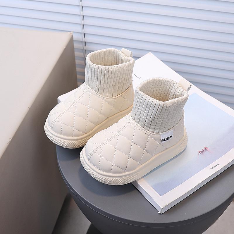 2025 Kids' Stylish Korean Snow Boots: Fleece-Lined, Warm Cotton Loafers for Boys & Girls, New Winter Style.