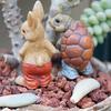The Bunny Standing Rabbit Outdoor Garden Statue Turtle Hedgehog Statue Full Color Finish Small Animals Decorations For Garden