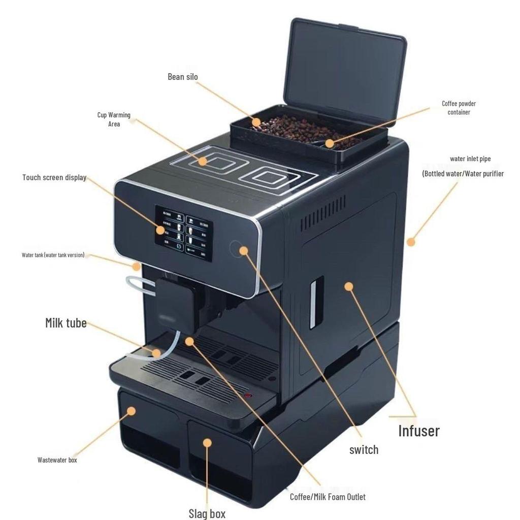 A10s Fully Intelligent Coffee Machine for Commercial, Office, Hotel, and Home Use
