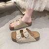 New Birken Leather Cork Slippers For Women And Men Fashion Summer Ladies All-Match Sandals Shoes soft-Soled Casusal Sandals