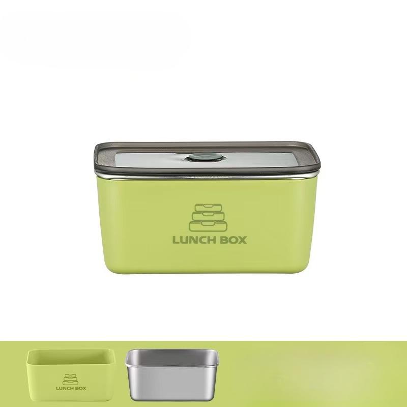

304 Stainless Steel Food Storage Container with Clip on Lid - Microwave and Dishwasher Safe Leak Proof Lunch Box зелёный