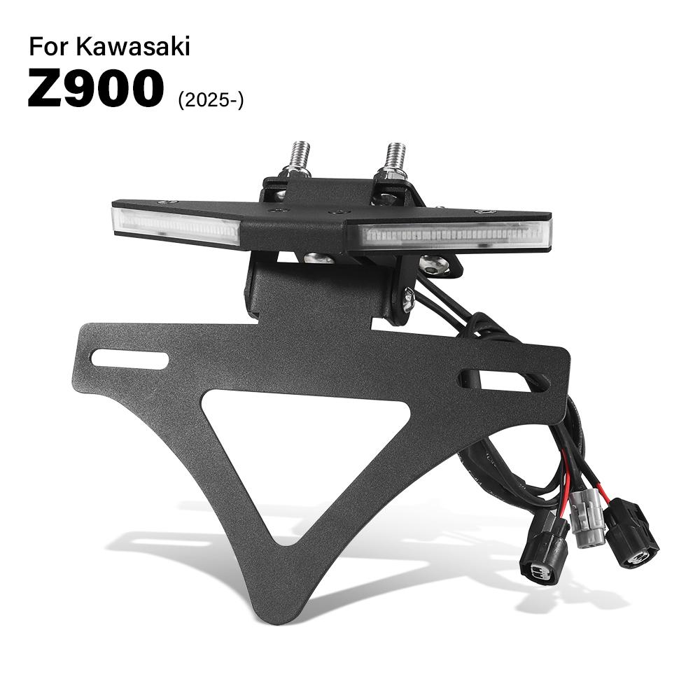 New Motorcycle License Plate Holder With turn signal For KAWASAKI Z900 Z 900 2025- License Plate Bracket Motorcycle Accessories чёрный