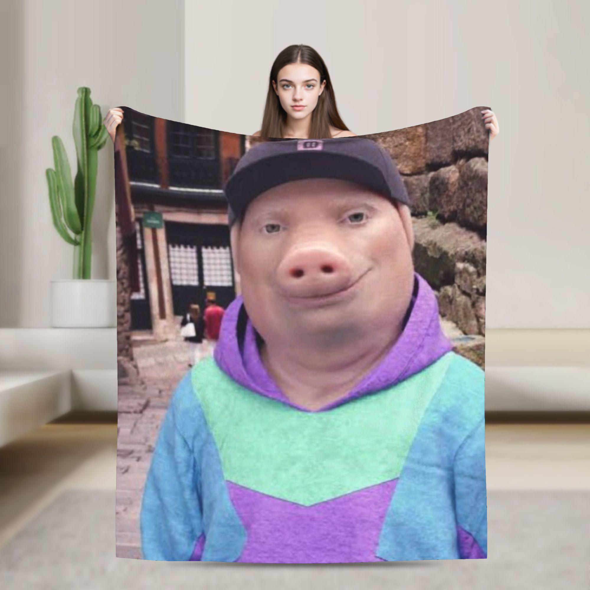 

John Pork is calling Print Blanket For Men Women Warm Cozy Fluffy Throw Blankets for Sofa 50x60 Inches Multi-size 75x90cm