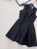Elegant Sleeveless Spring Dress with Bow Decoration