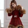 Fluffy Coat Autumn and Winter Faux Fur Coat Women Mid-length Warm Hooded Coat with Faux Fox Fur Collar Plus Size
