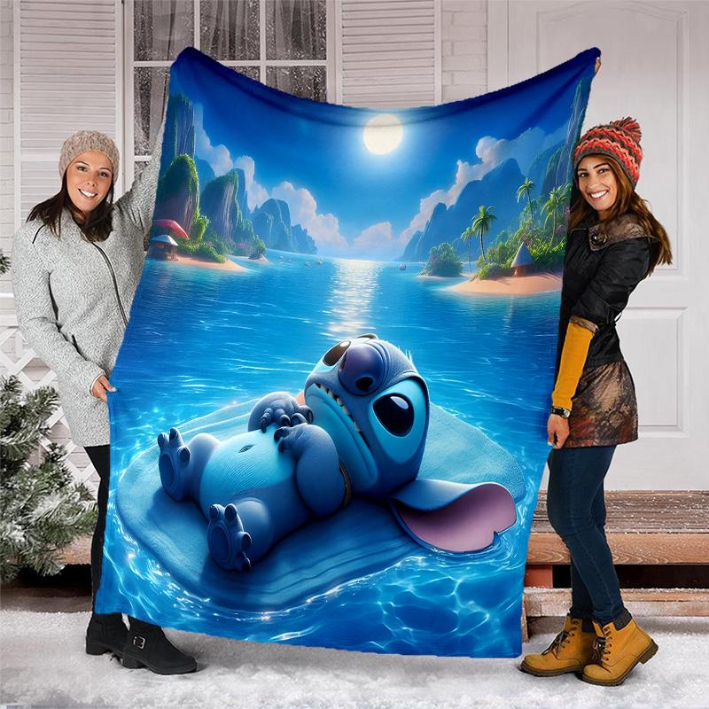 1pc S-Stitch9 Theme Blanket - Digital Print, Polyester, Cozy for All Seasons, Perfect for Outdoor, and Travel